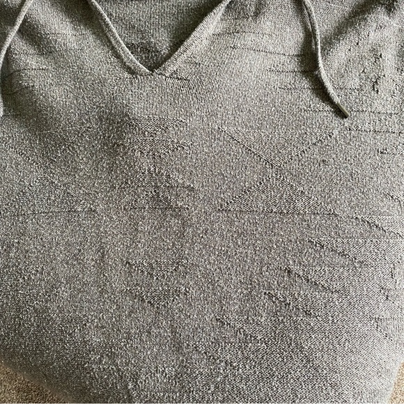 American Eagle Charcoal Gray Knit Sweater Hoodie - Picture 3 of 5